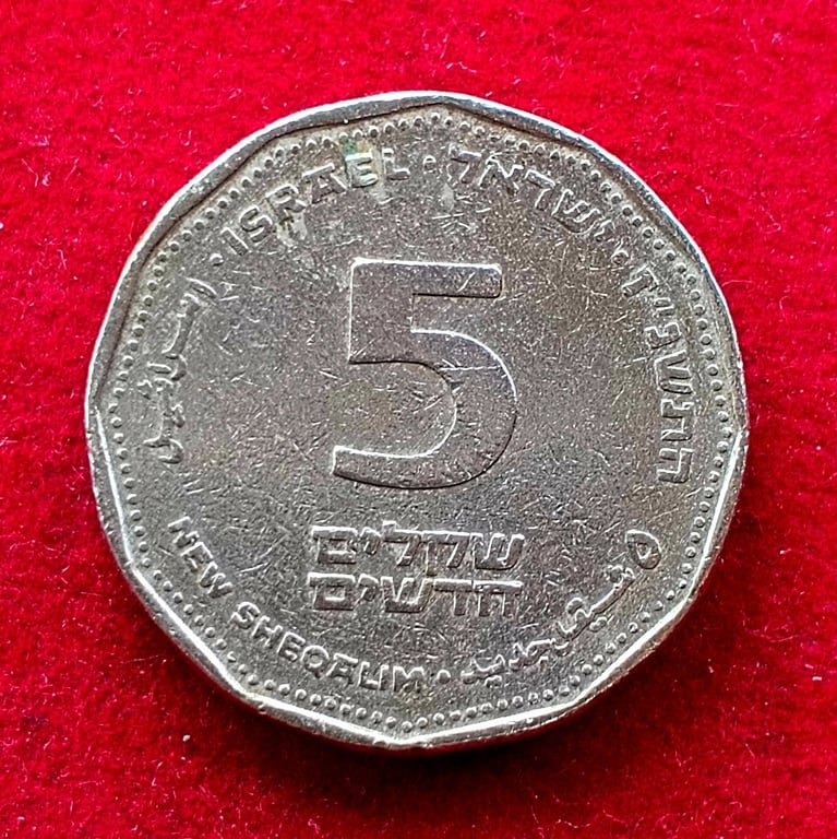 Israel 5 New Sheqalim Chaim Coin